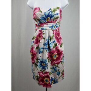 Deb Floral Strapless Dress Juniors Size 9 Pockets